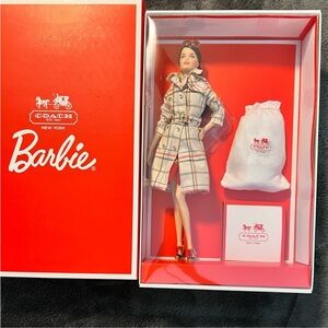 Coach Barbie Doll in Red Plaid Trench Coat RARE HTF. NWT